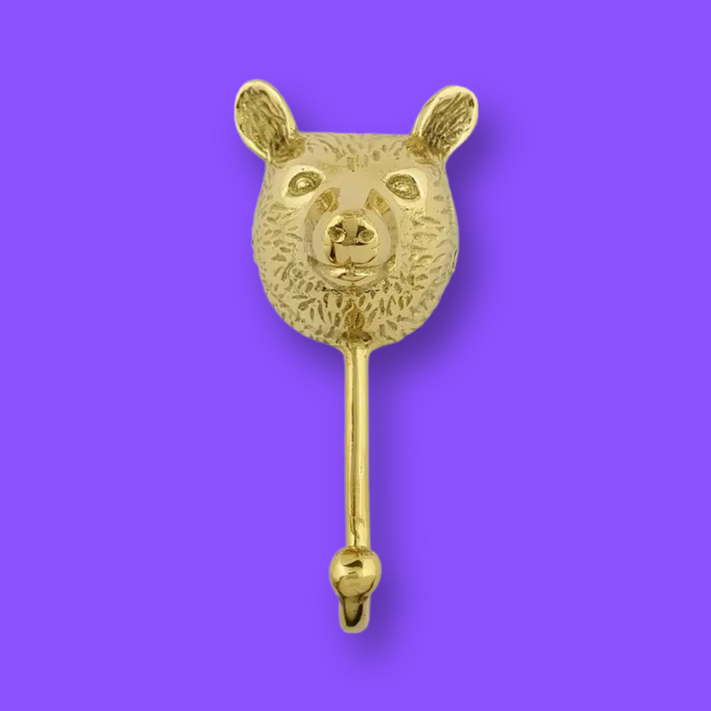 Bear coat hook made from solid brass