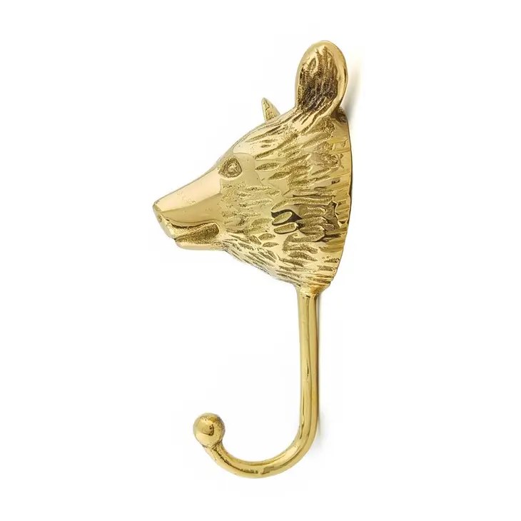 
                  
                    Bear coat hook hanging on a wall, side view
                  
                