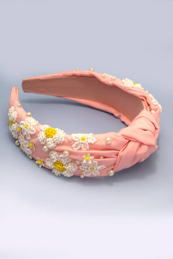 
                  
                    Seed Bead Daisies Top Knot Headband
                  
                