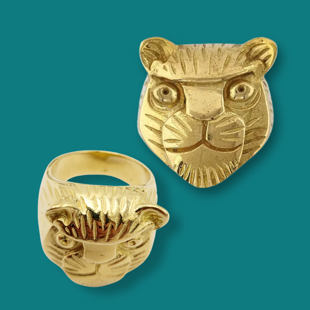 Brass Lion Ring (Size Options) – Bowerbird