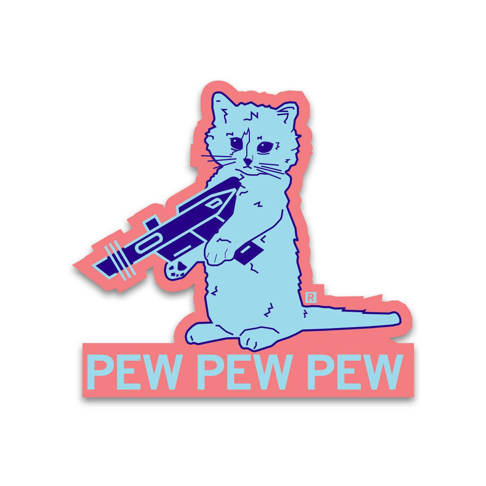 Pew Pew Pew Baby Blue Die-Cut Sticker