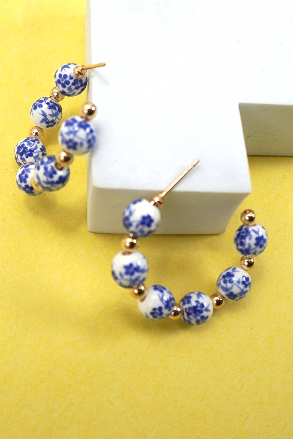 
                  
                    Porcelain Bead Toile Open Hoops
                  
                