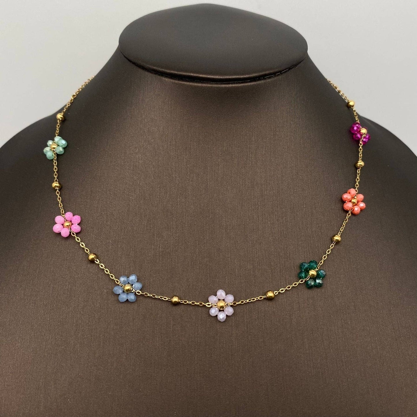 
                  
                    Multi-Color-Beaded Flower Necklace
                  
                