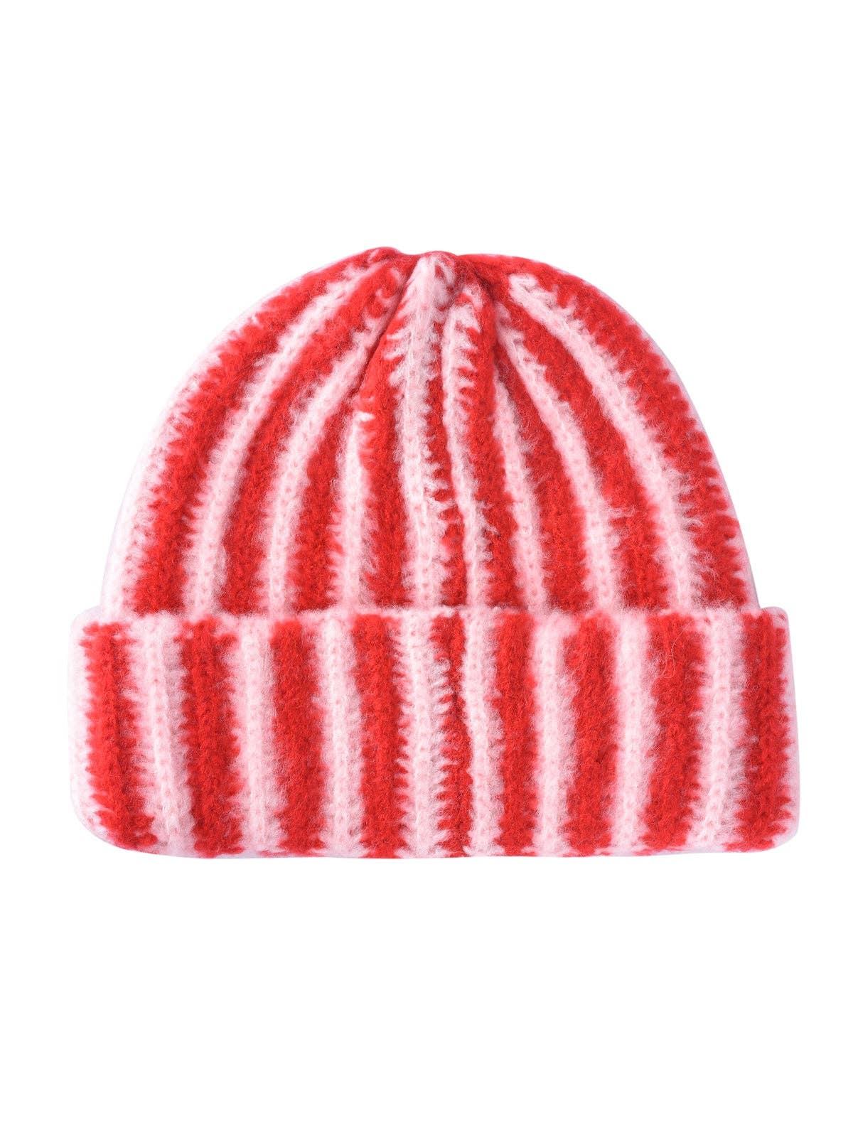 
                  
                    Two-Tone Striped Knit Beanie
                  
                