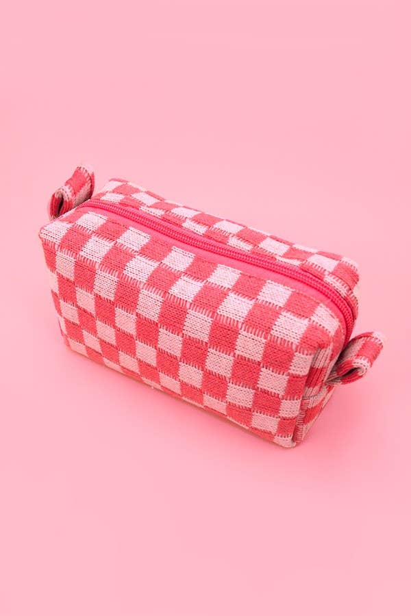 
                  
                    Knit Checkered Zip Pouch
                  
                