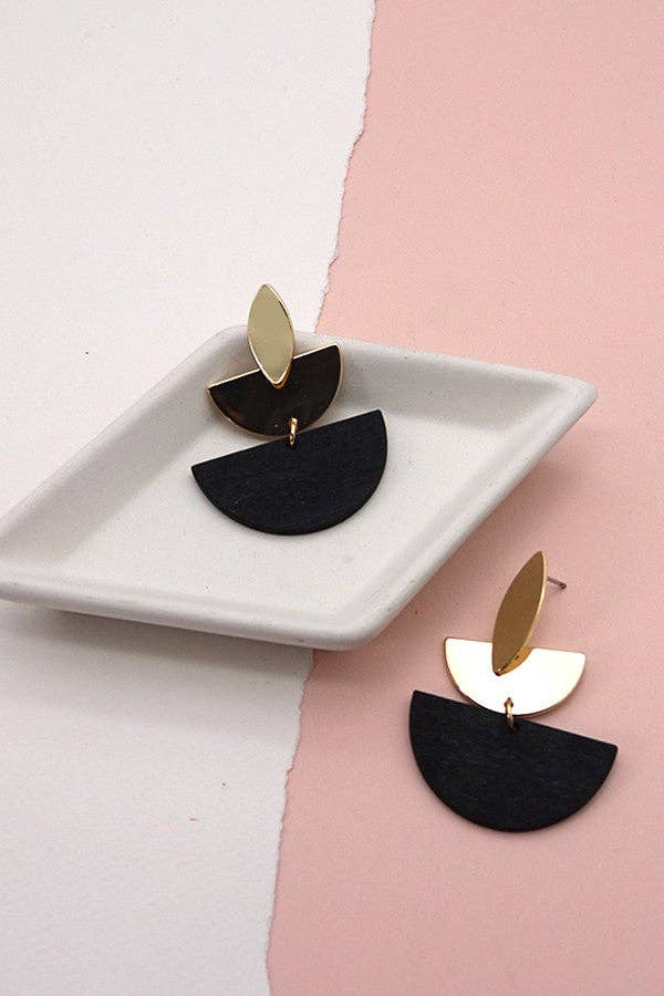 
                  
                    Wood + Metal Organic Shapes Earrings
                  
                