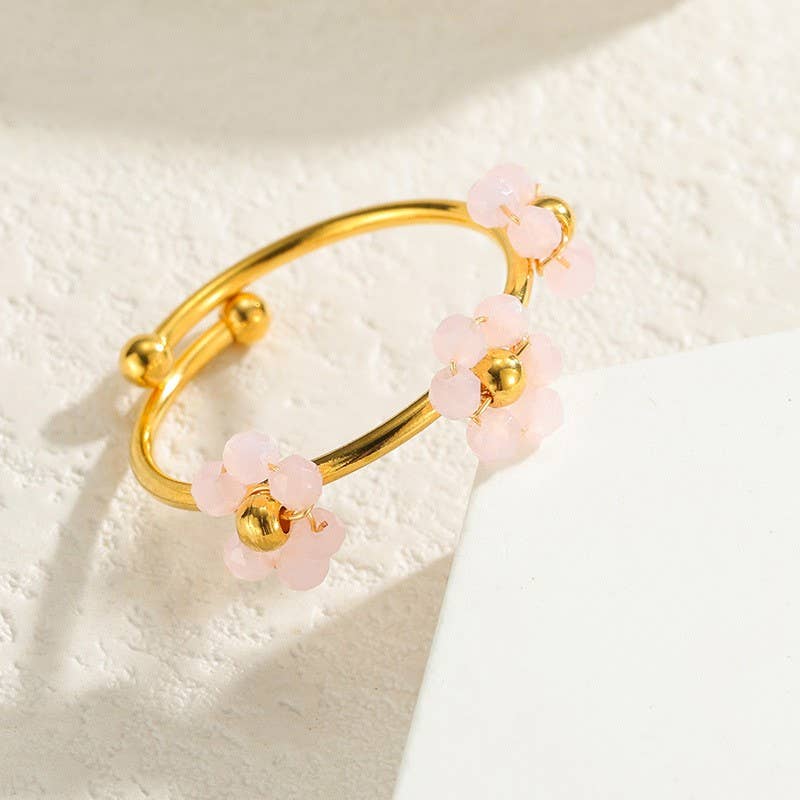 
                  
                    Beaded Flowers Dainty Adjustable Ring
                  
                