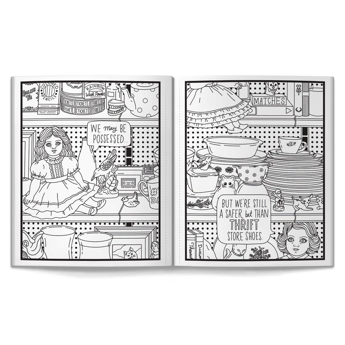 
                  
                    Haunted Dolls Coloring Book by Brass Monkey
                  
                