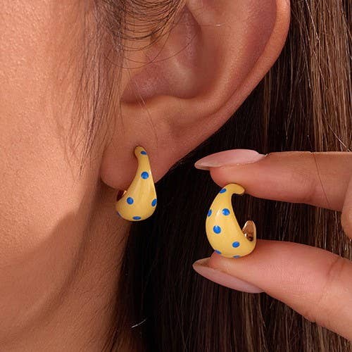 
                  
                    Butter Yellow Polka Dot Chunky Crescent Earrings
                  
                