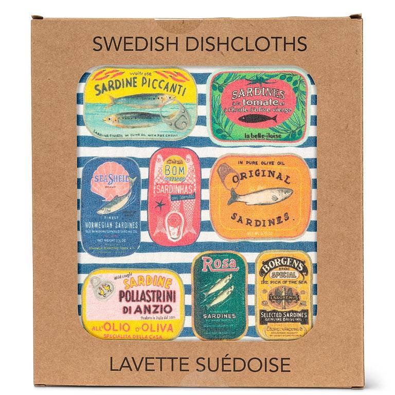
                  
                    Sardine Tins Swedish Dishcloth
                  
                