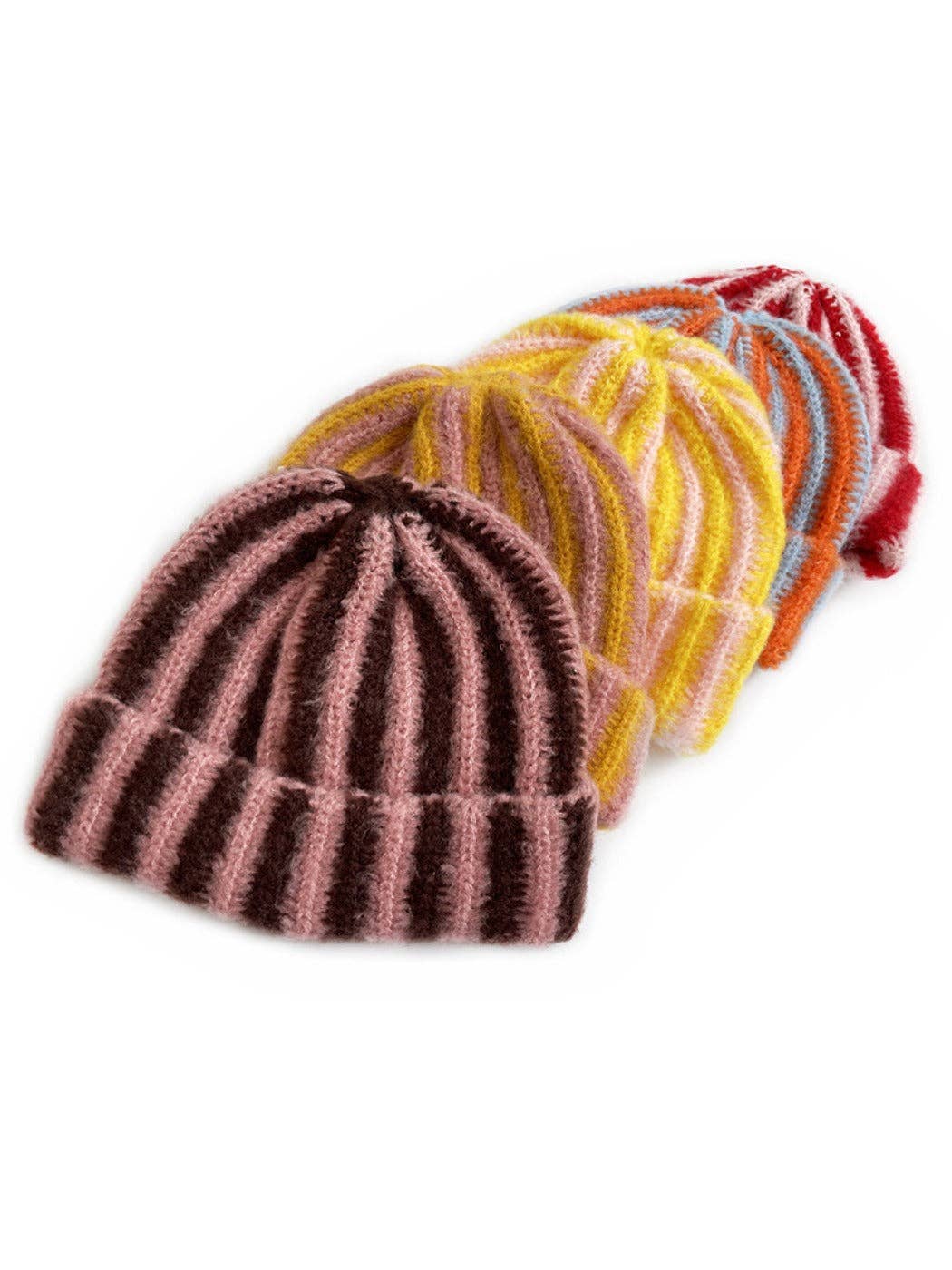 
                  
                    Two-Tone Striped Knit Beanie
                  
                