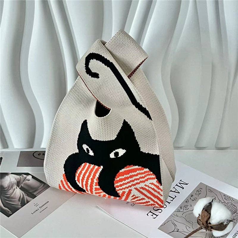 Knit Tote - Yarn Cat (No. 2)