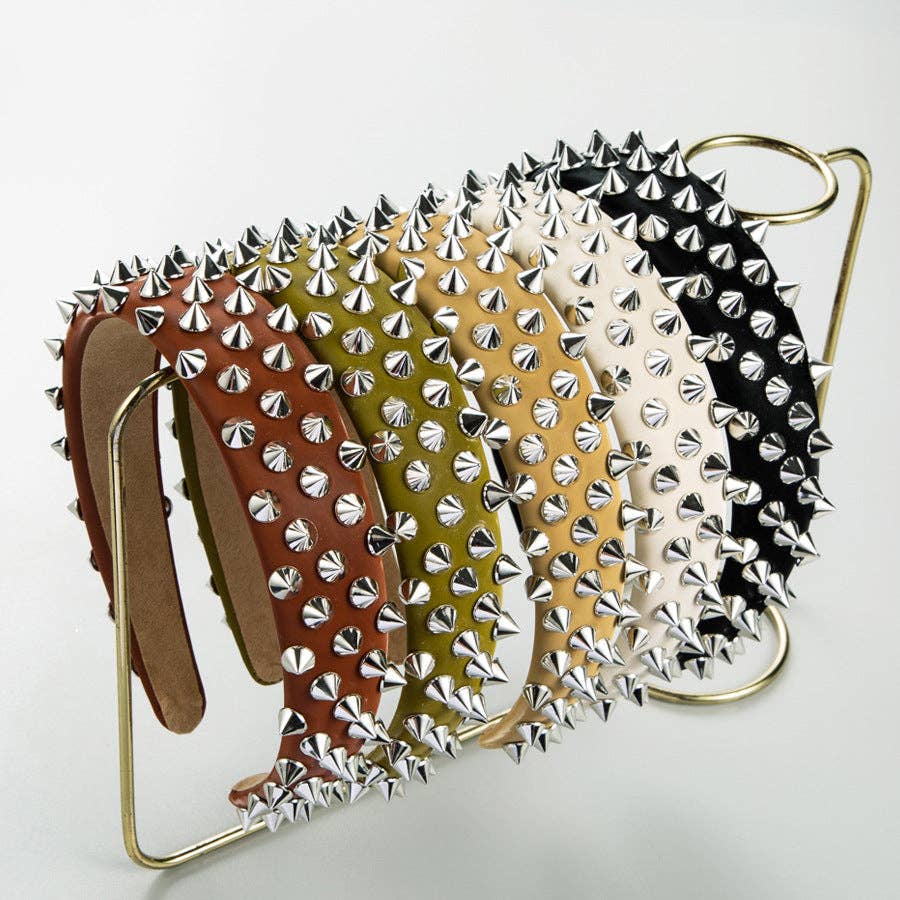 
                  
                    Genuine Leather Riveted Headband
                  
                