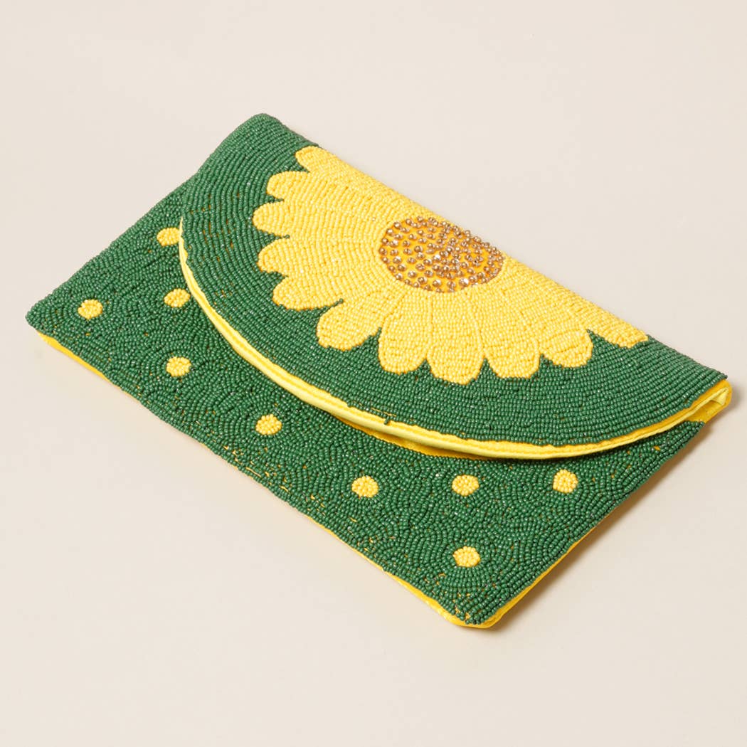 
                  
                    Daisy Seed Beaded Flower Crossbody Chain Clutch
                  
                