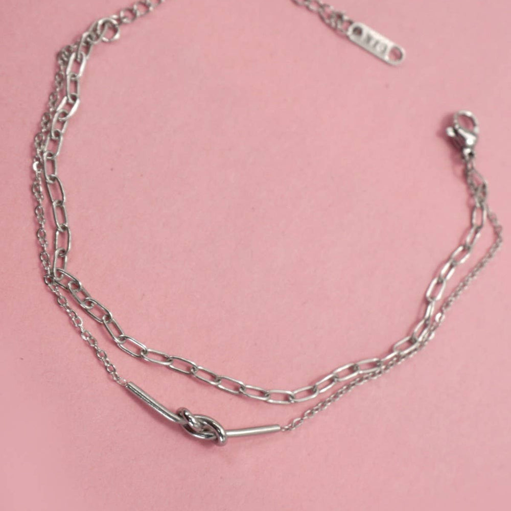 
                  
                    Silver Knot Two Chain Bracelet
                  
                