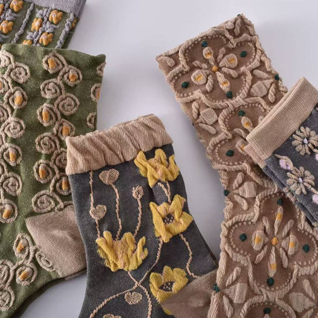 
                  
                    Embossed Cottagecore Socks
                  
                