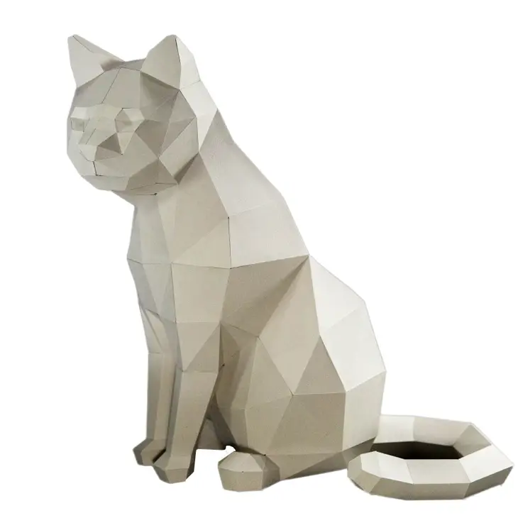 
                  
                    Front view of the sitting cat kirigami art for beginners
                  
                