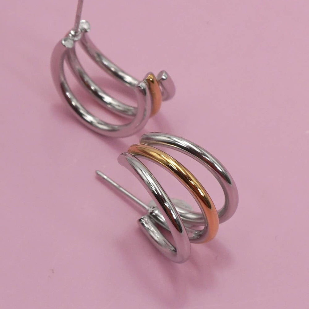 
                  
                    Two Tone Triple Cuff Earrings
                  
                