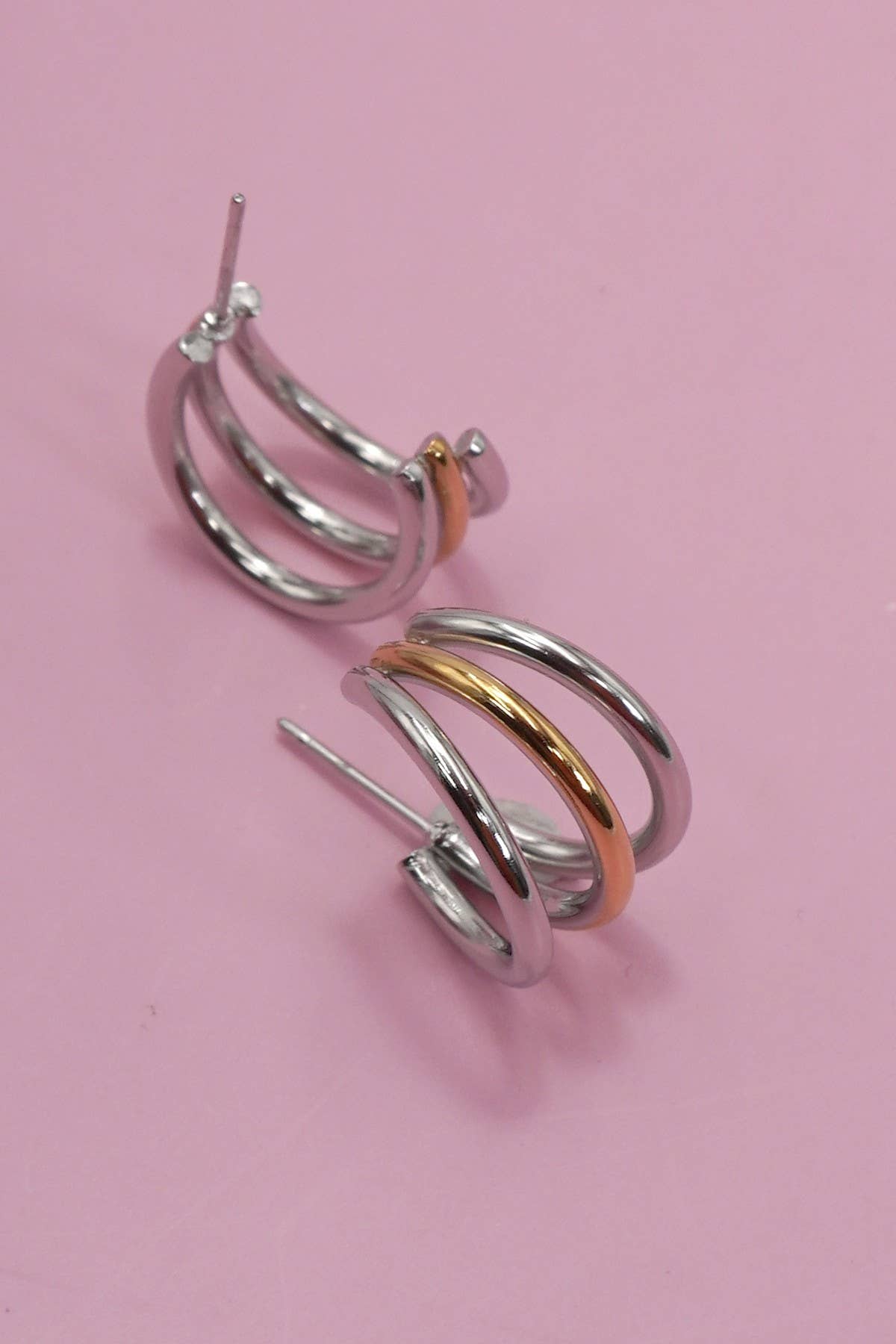 
                  
                    Two Tone Triple Cuff Earrings
                  
                