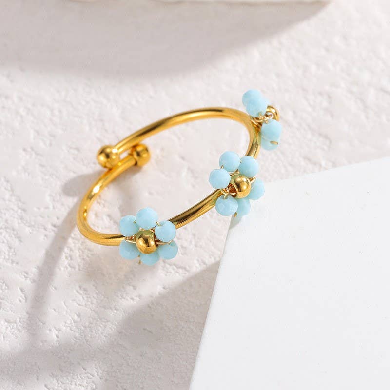 
                  
                    Beaded Flowers Dainty Adjustable Ring
                  
                