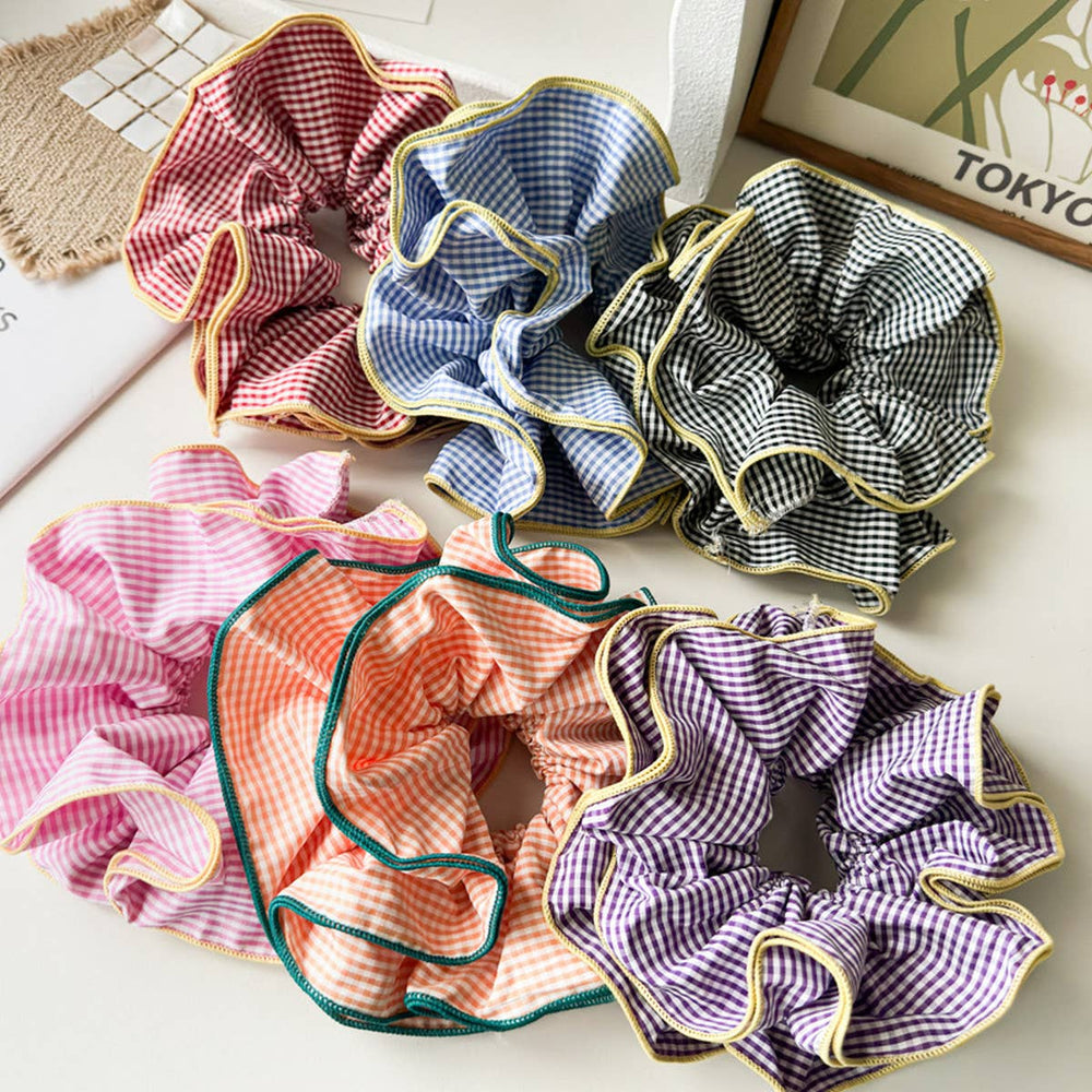 Jumbo Checkered Scrunchies