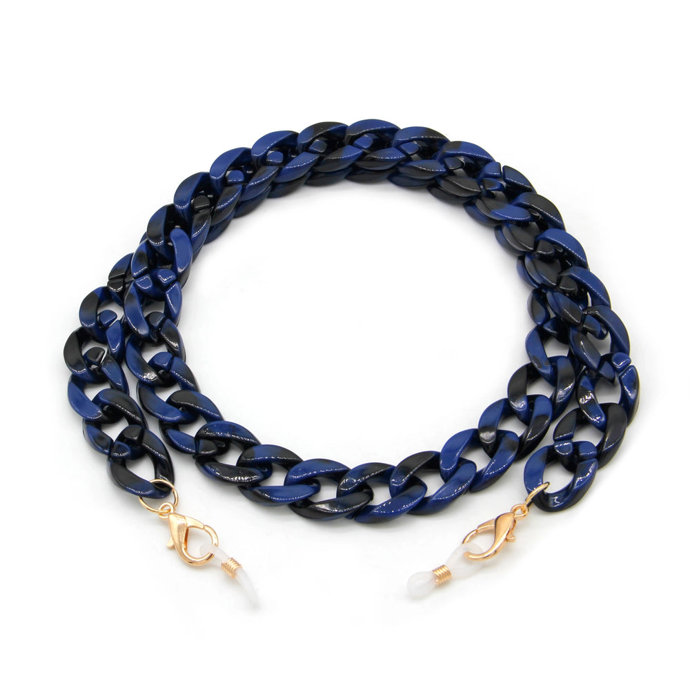 Chunky sunglass chain in blue marble color