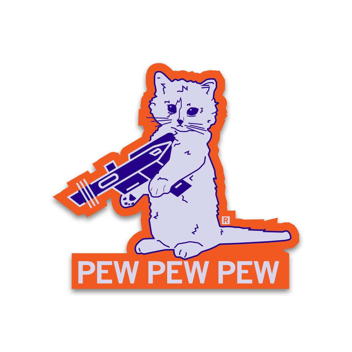 Pew Pew Pew Lavender Die-Cut Sticker – Bowerbird