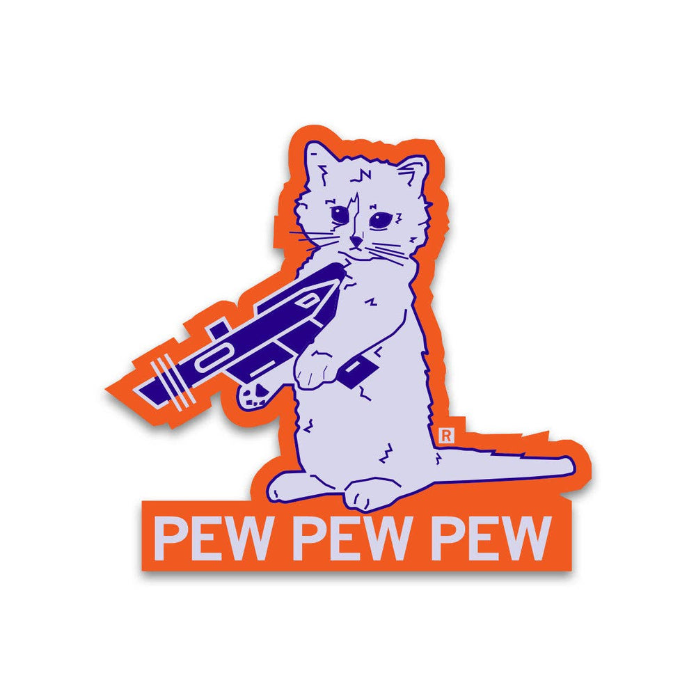 Pew Pew Pew Lavender Die-Cut Sticker