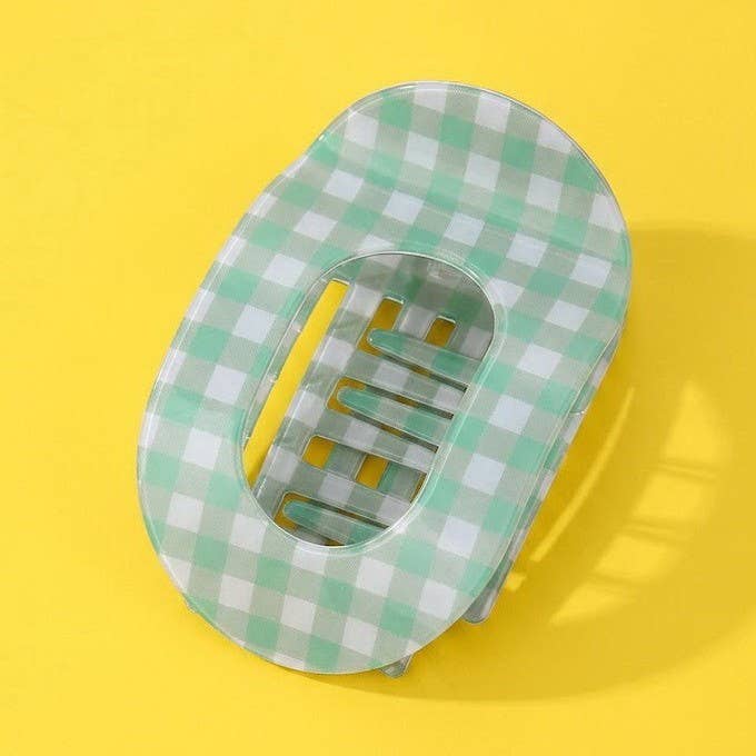 
                  
                    Gingham Lay Flat Oval Hair Claws Clips
                  
                