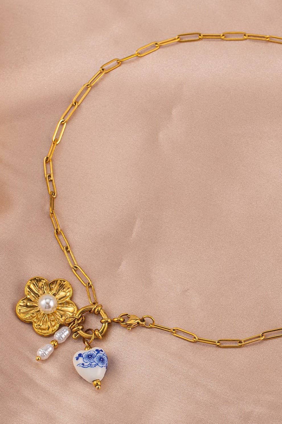 
                  
                    Pearls & Porcelain Charms Necklace
                  
                