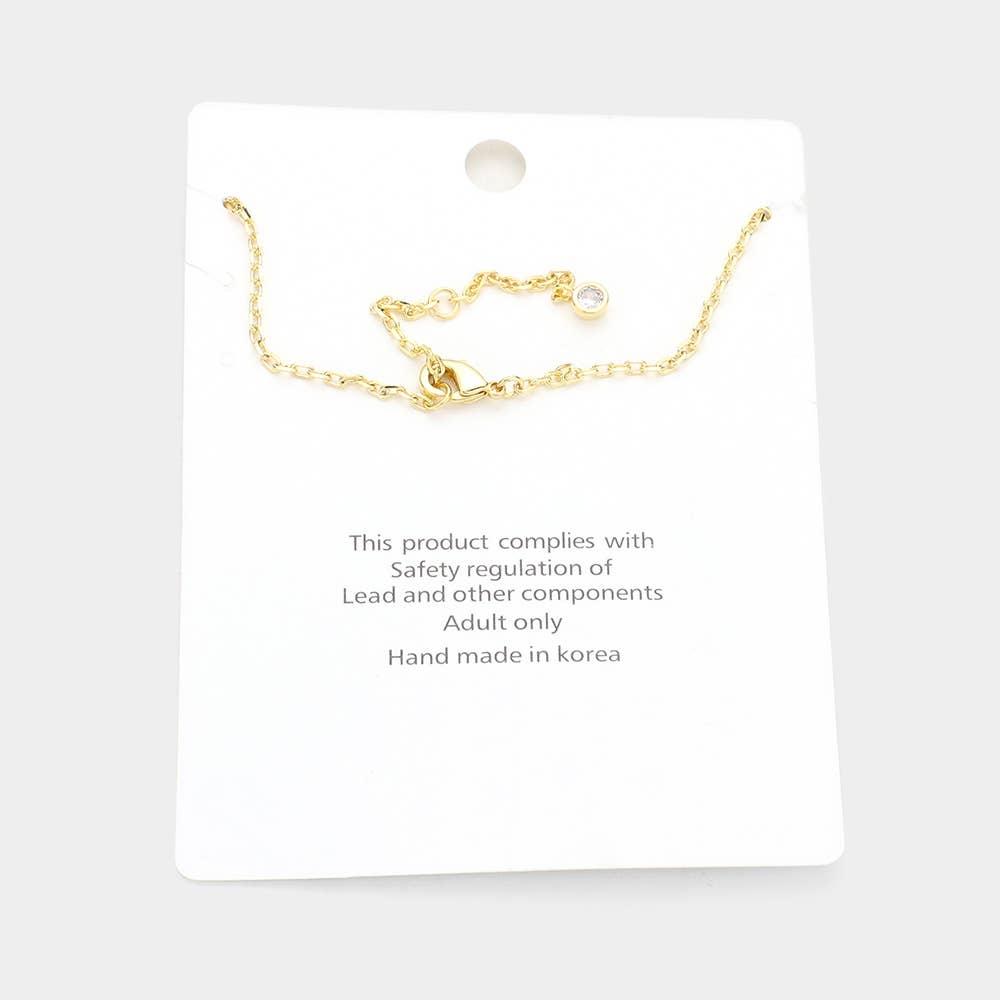 
                  
                    CZ Round Dangle Charms Petite Anklet
                  
                