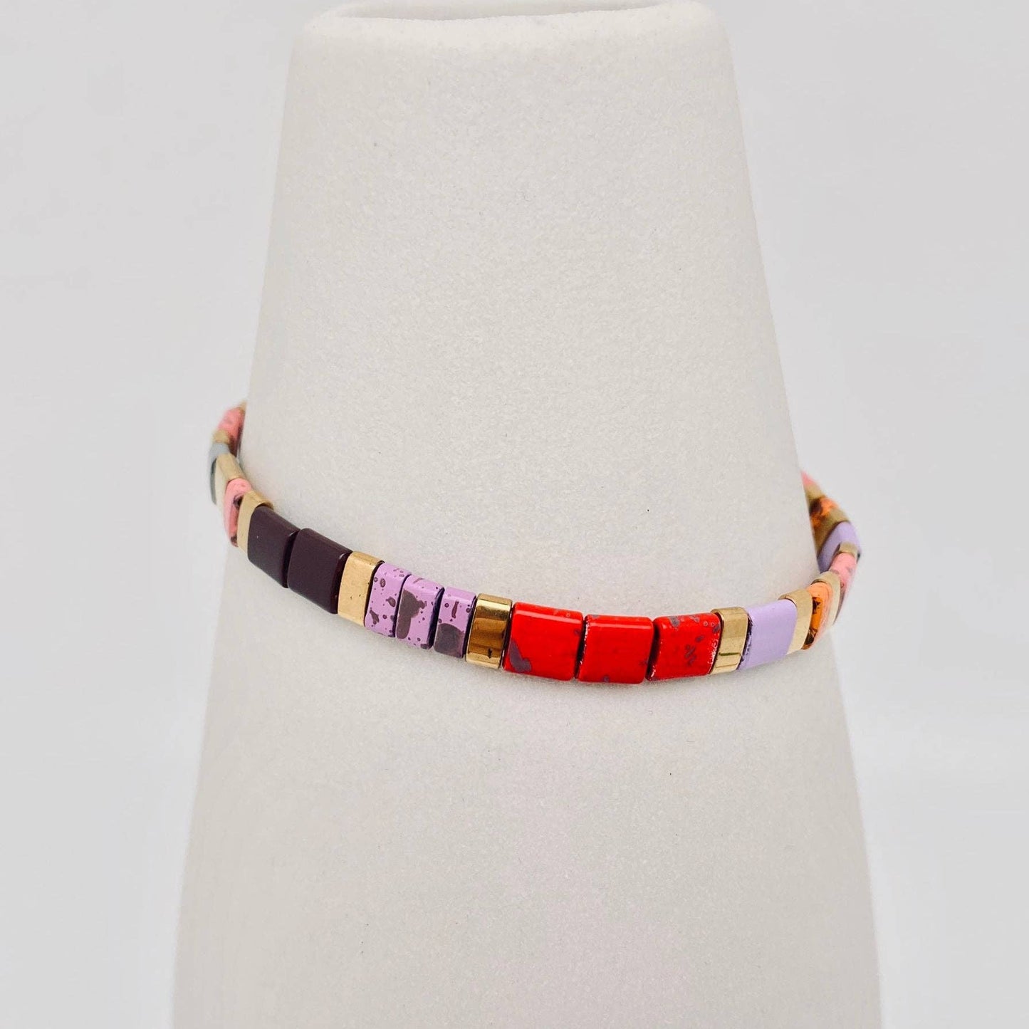 
                  
                    Glass TILA + Hematite Beaded Elastic Bracelets (Collection B)
                  
                