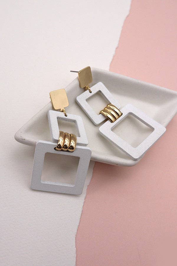 
                  
                    Wood + Metal Organic Shapes Earrings
                  
                