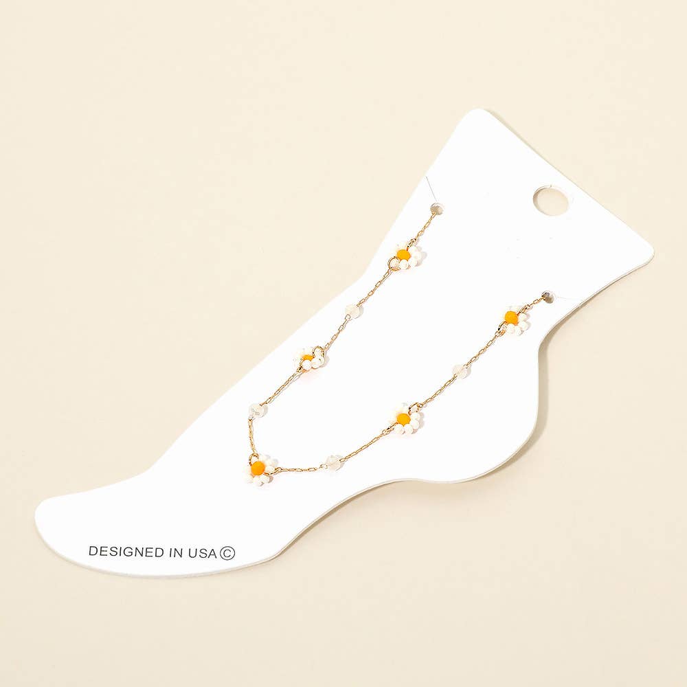 
                  
                    Beaded Flowers Petite Anklet
                  
                