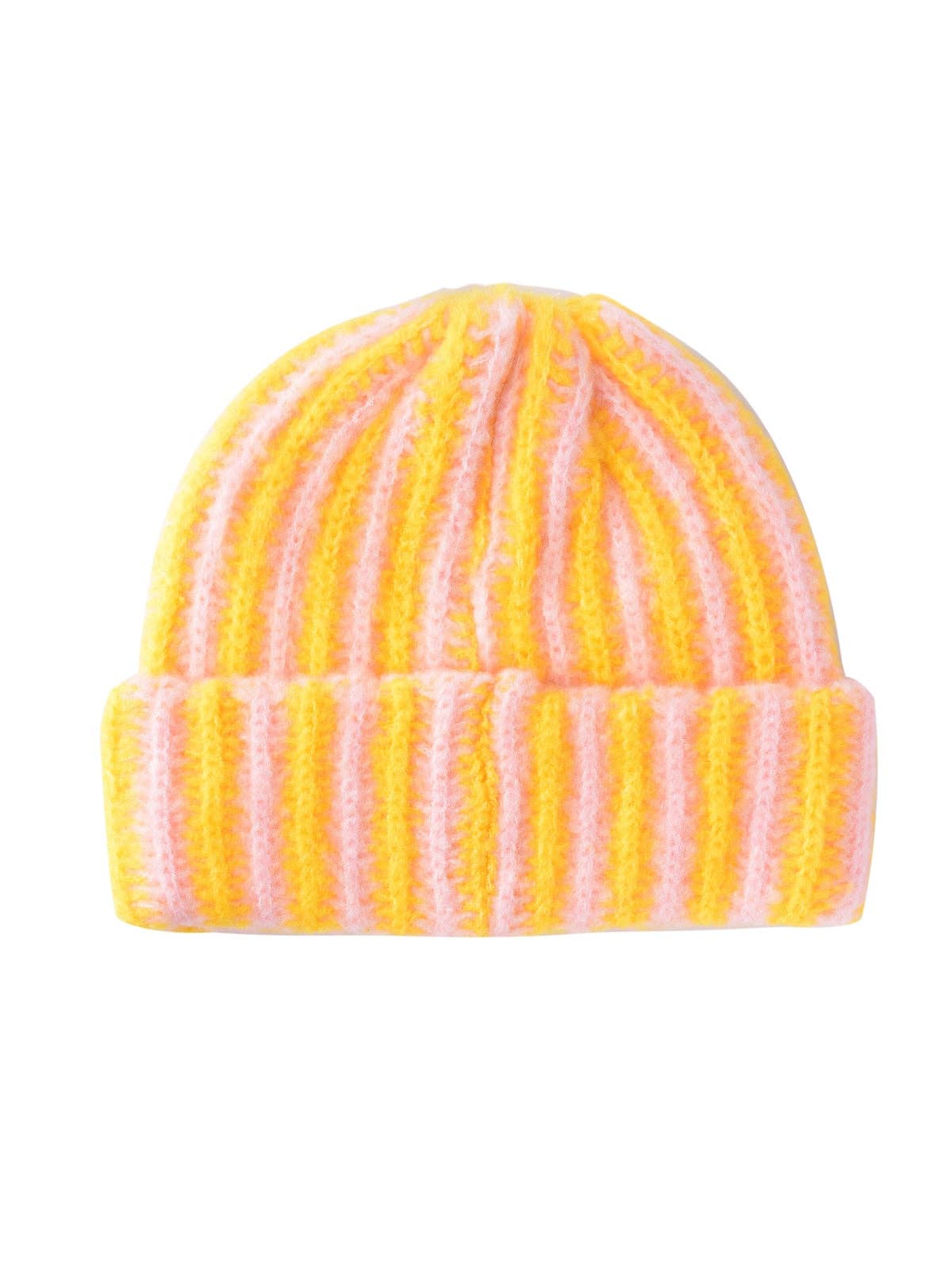 
                  
                    Two-Tone Striped Knit Beanie
                  
                