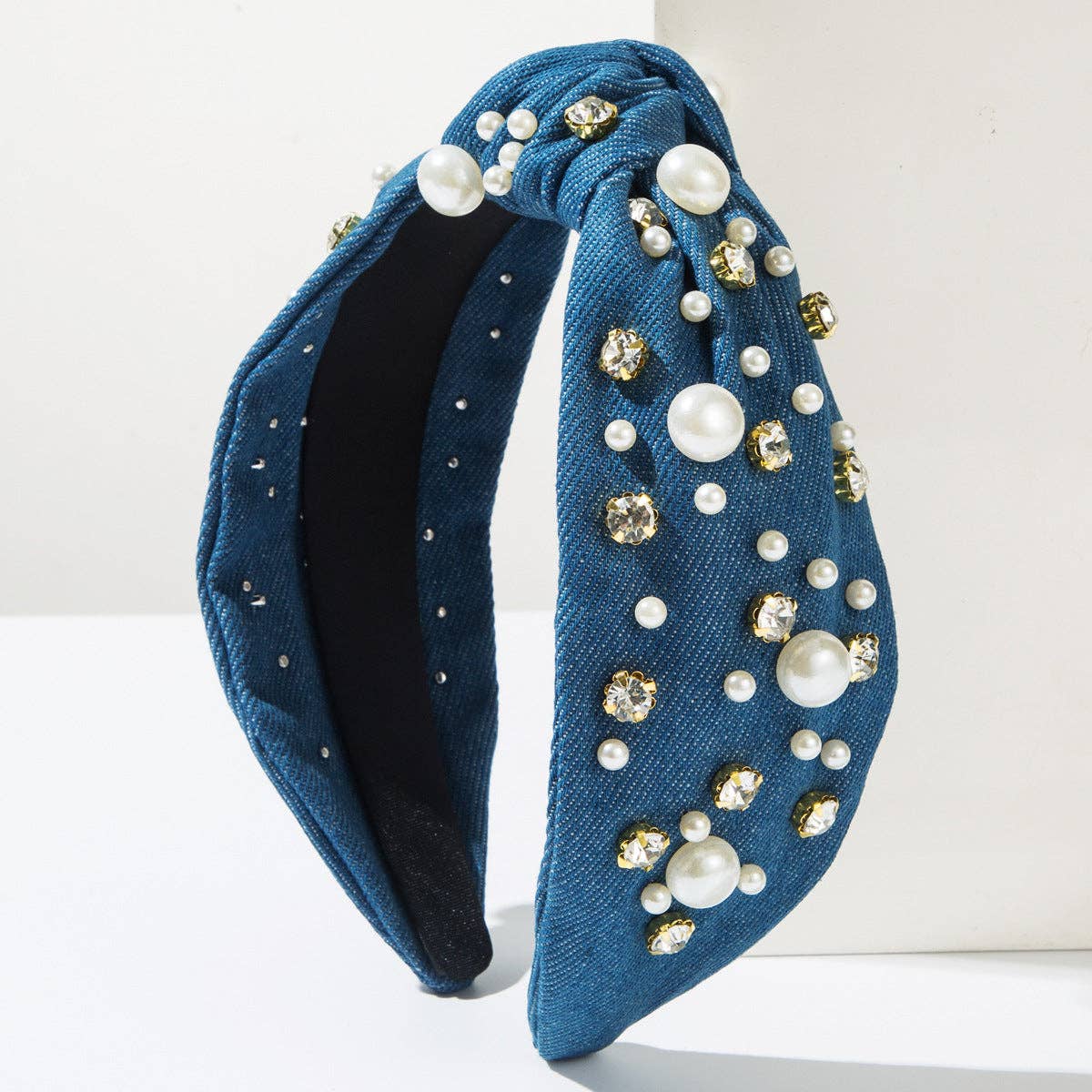 
                  
                    Pearl Studded Top Knot Headband
                  
                