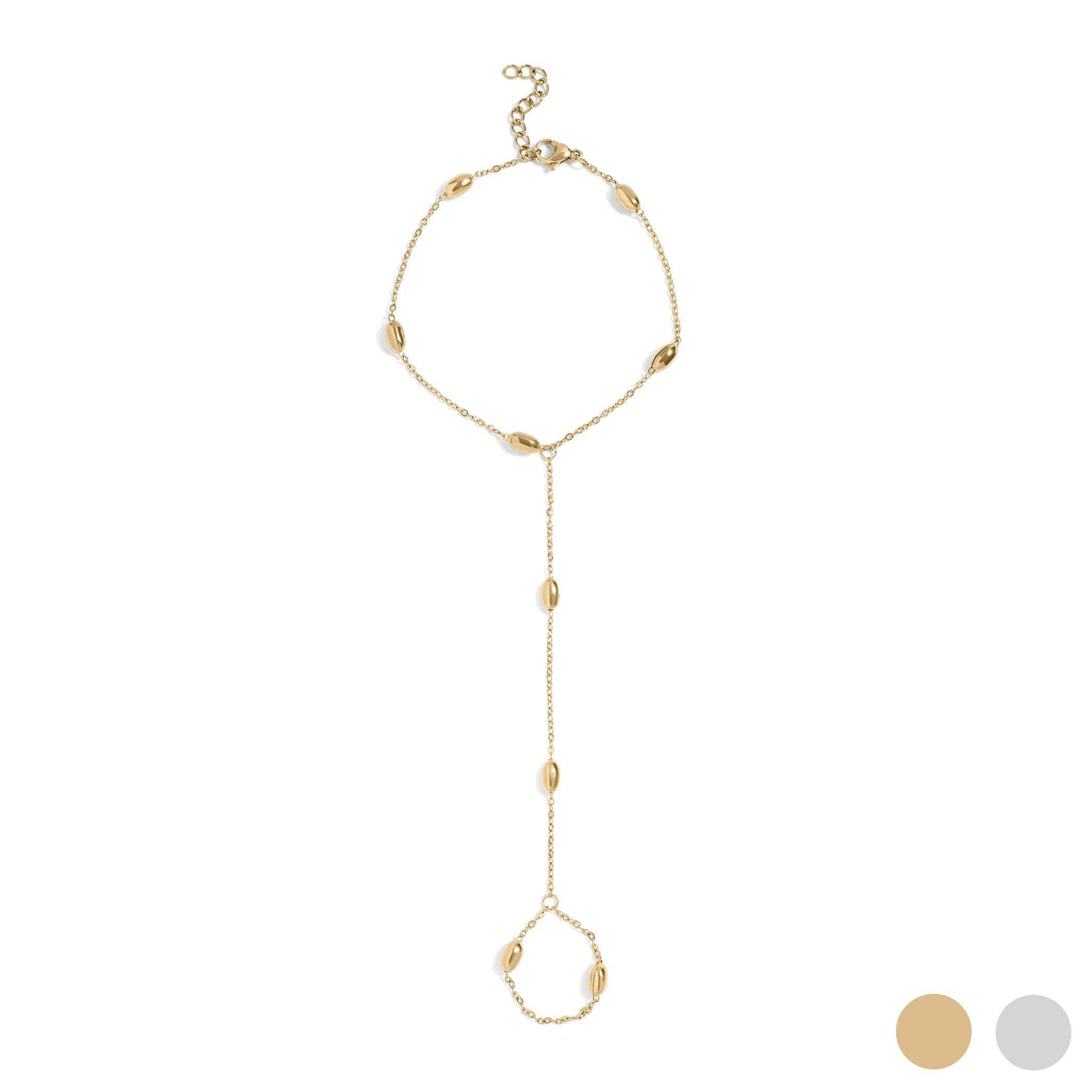 
                  
                    Oblong Beaded Hand Chain
                  
                