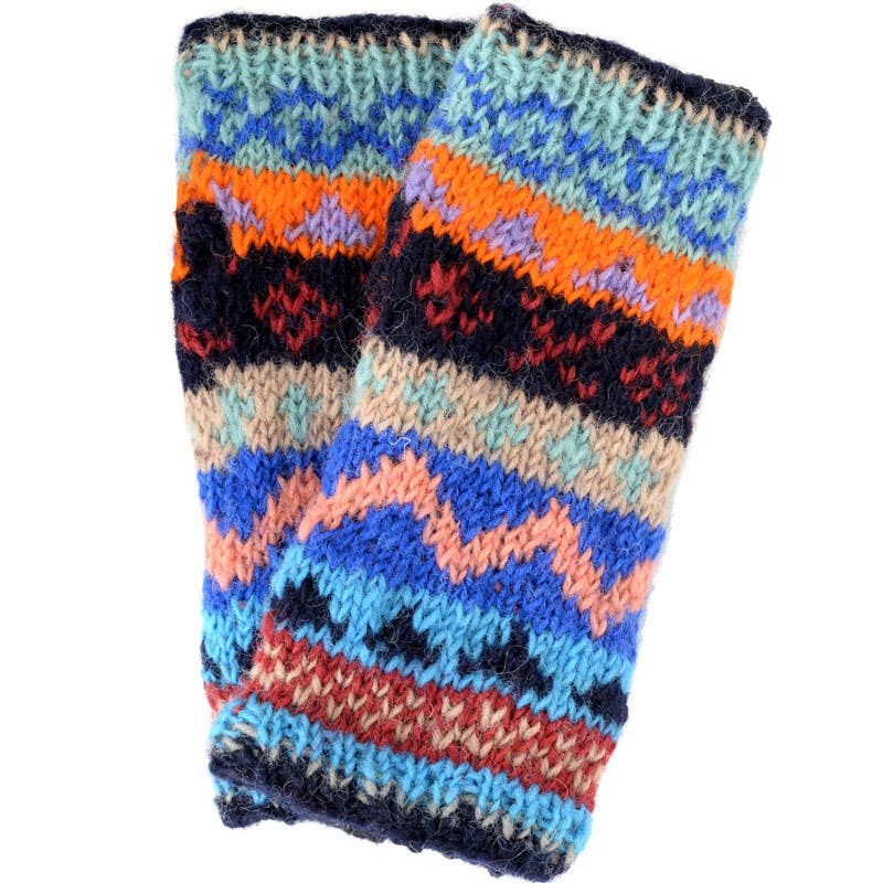 
                  
                    Pattern Blocked Knit Fingerless Glove Hand Warmers
                  
                