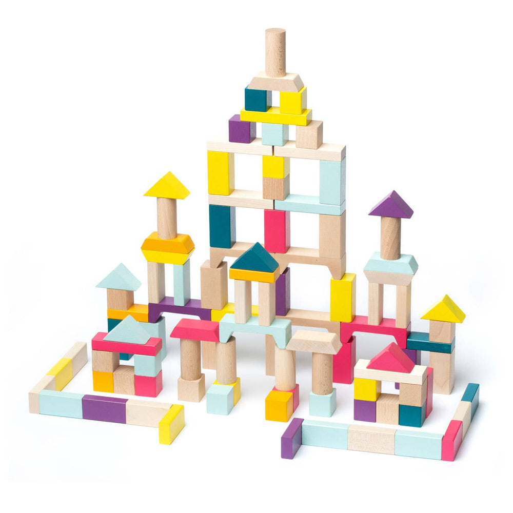 100 Piece Wooden Blocks Construction Kit by Cubika