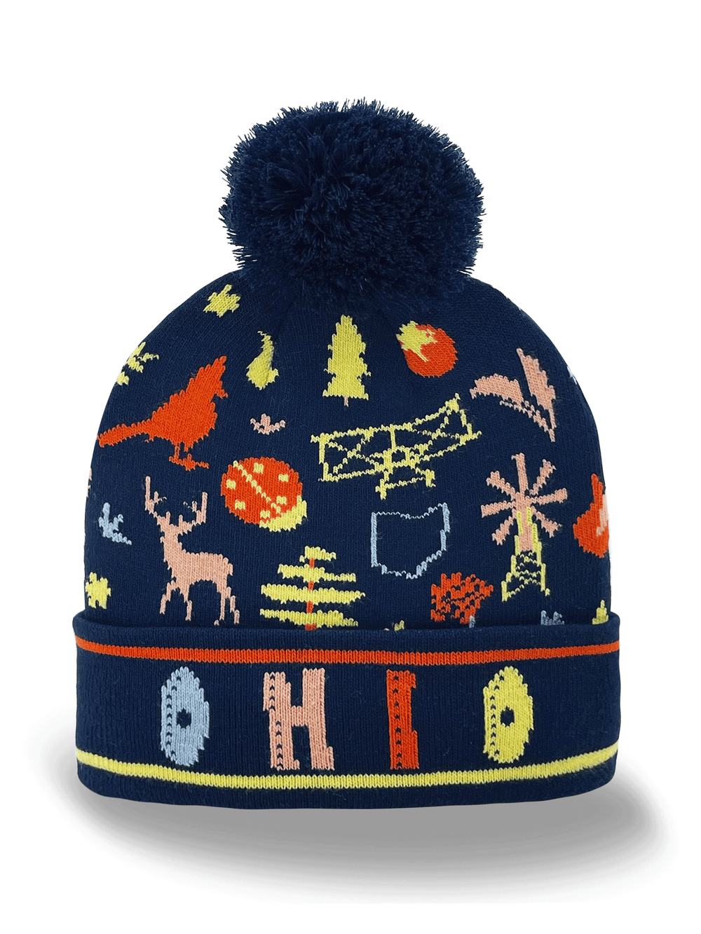 Ohio Knit Pom Pom Beanie