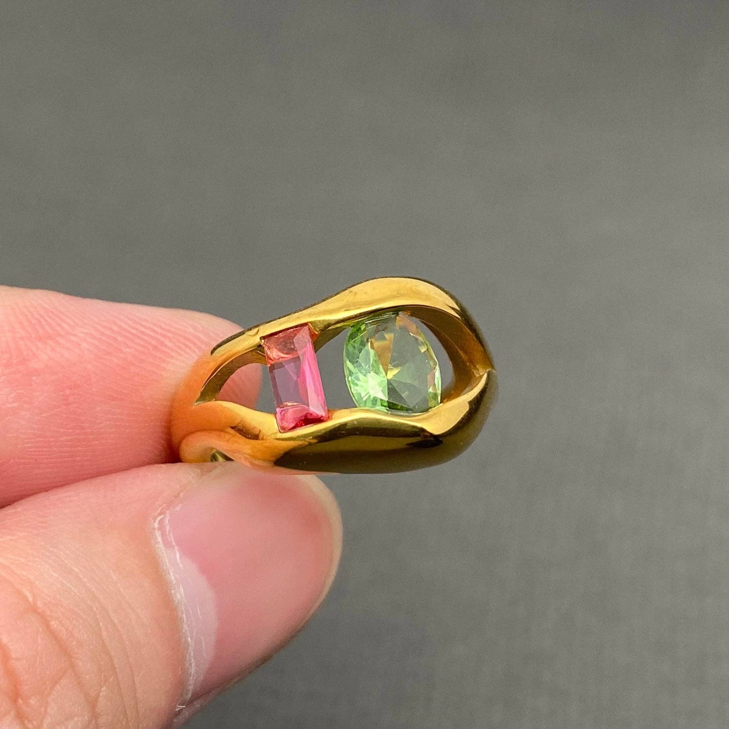 
                  
                    Colorful Zircon Hollow Statement Ring
                  
                