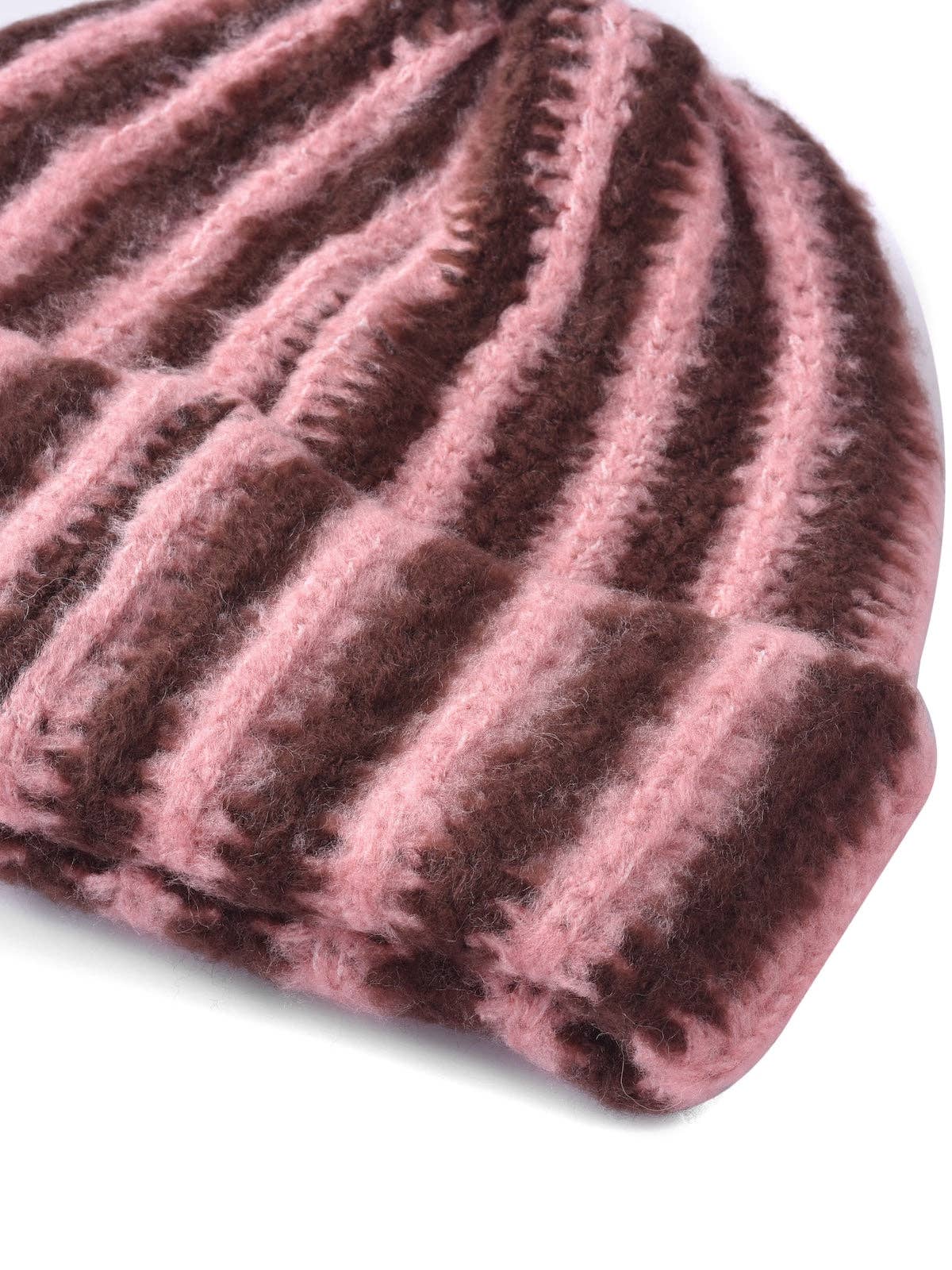 
                  
                    Two-Tone Striped Knit Beanie
                  
                