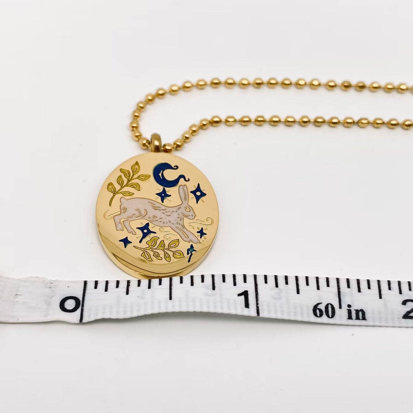 
                  
                    Enamel Rabbit Oval Necklace
                  
                