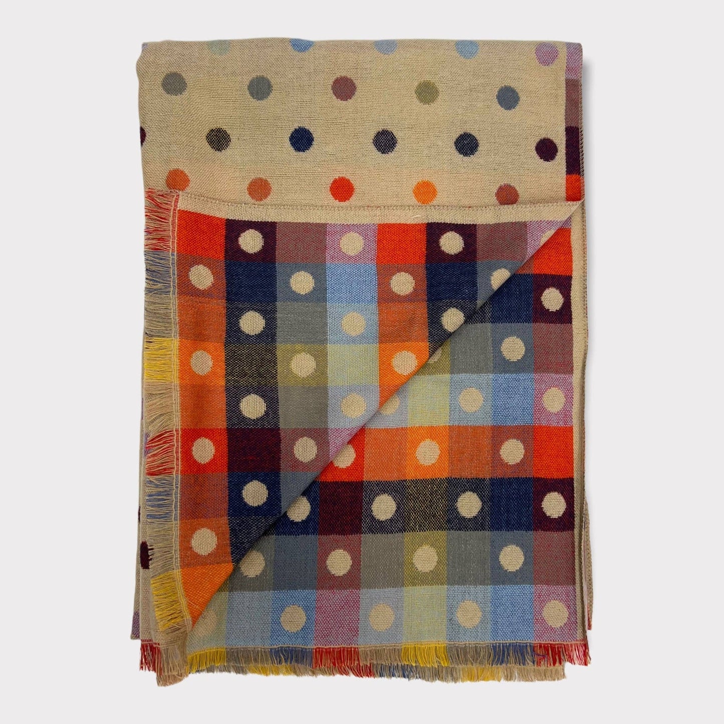 
                  
                    Dots and Checker Reversible Scarf
                  
                