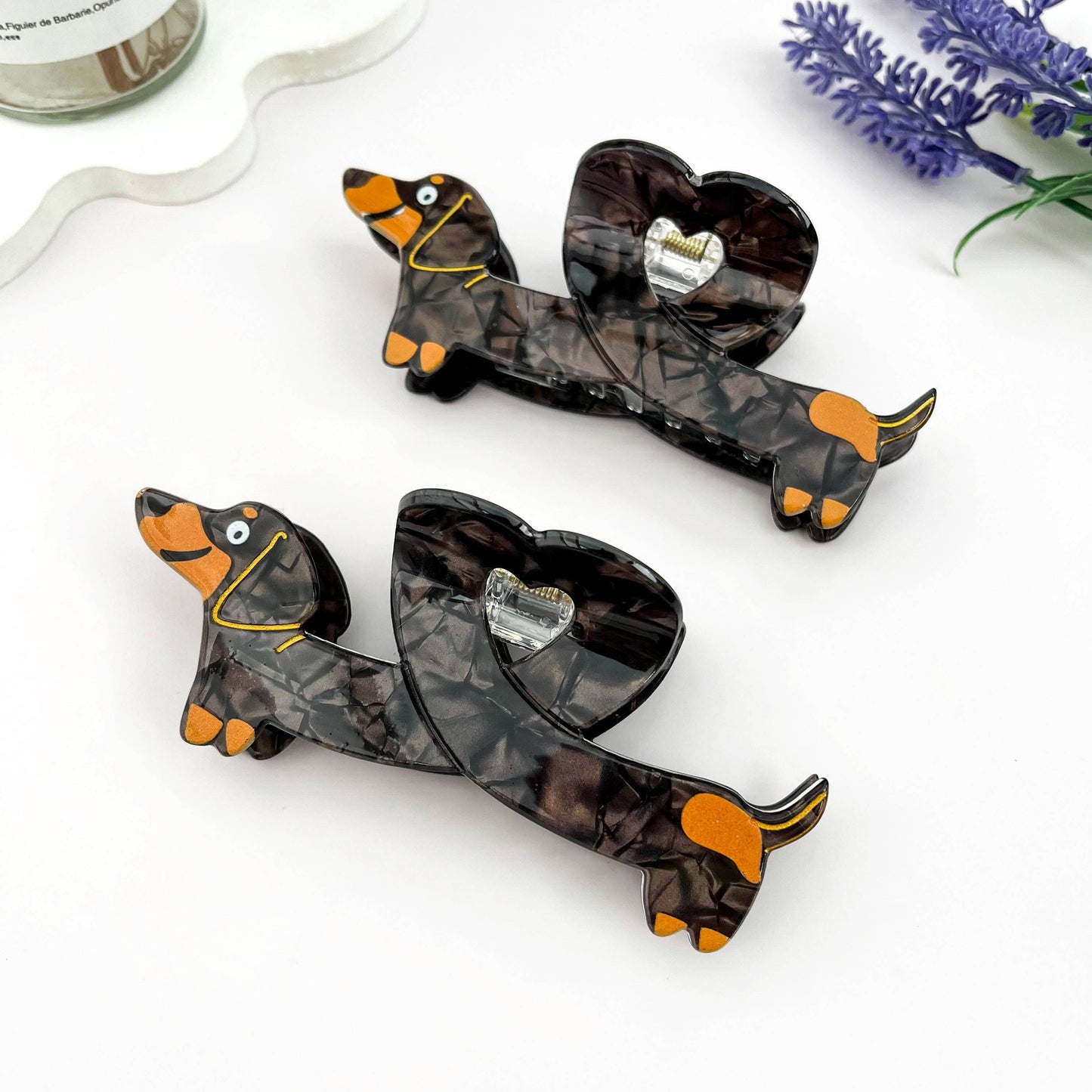 
                  
                    Heart Dachshund Acetate Hair Claw
                  
                