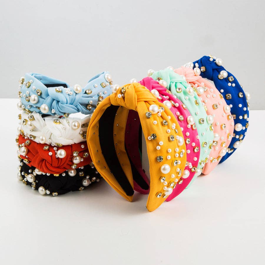 
                  
                    Pearl Studded Top Knot Headband
                  
                
