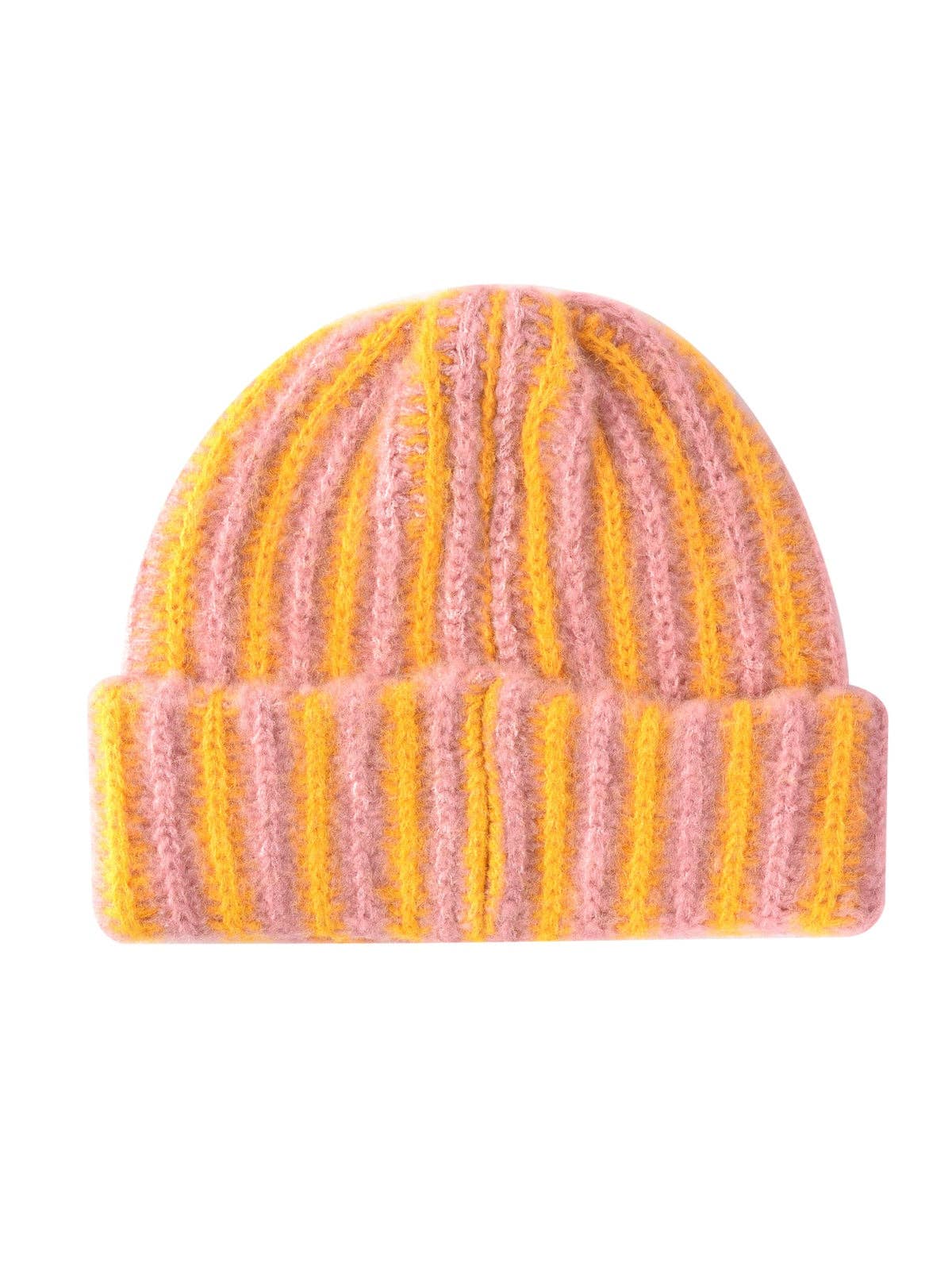 
                  
                    Two-Tone Striped Knit Beanie
                  
                
