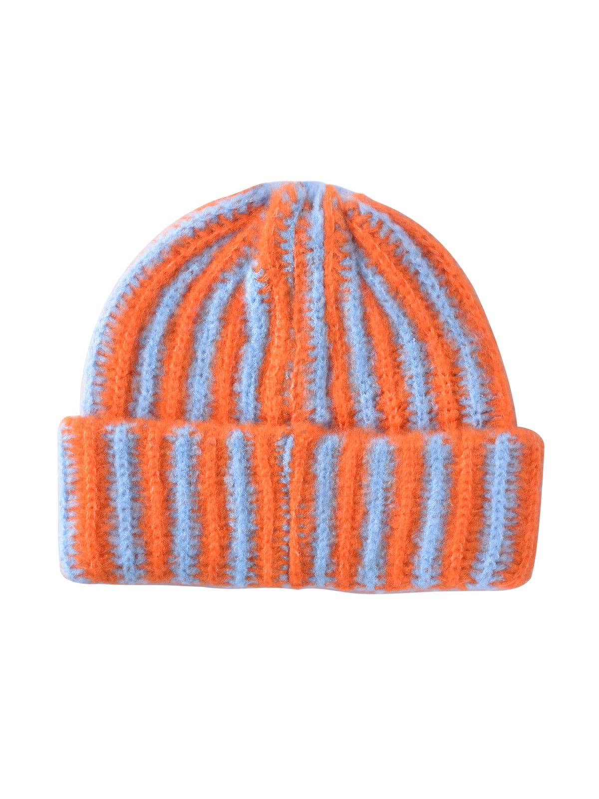 
                  
                    Two-Tone Striped Knit Beanie
                  
                