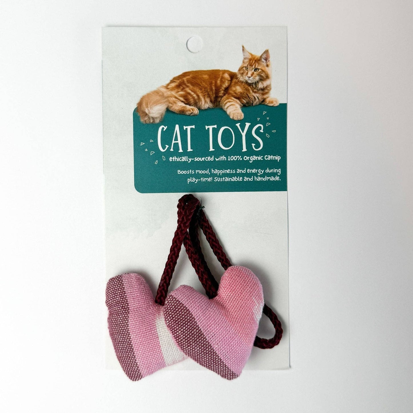 
                  
                    Organic Catnip Tethered Hearts Cat Kicker Toy
                  
                