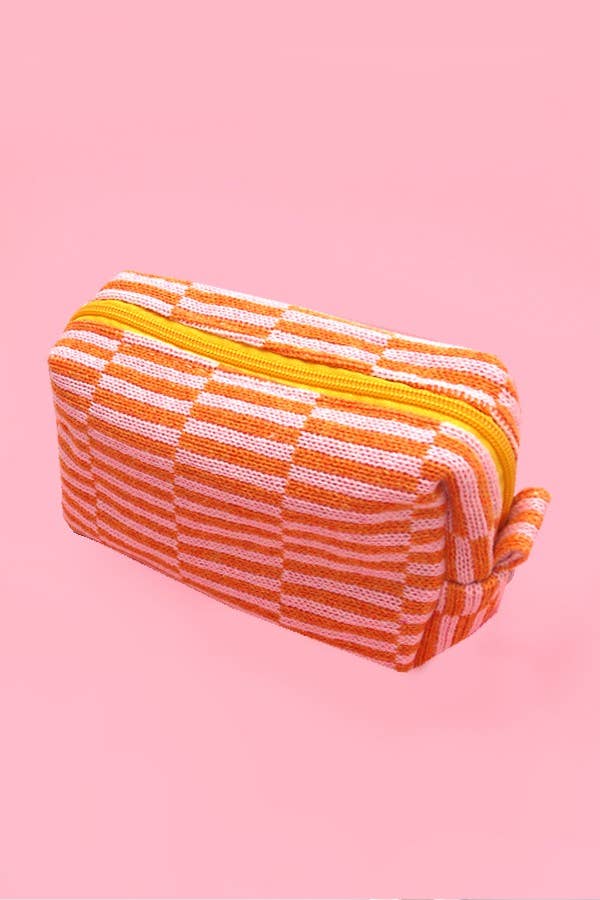 
                  
                    Knit Checkered Zip Pouch
                  
                